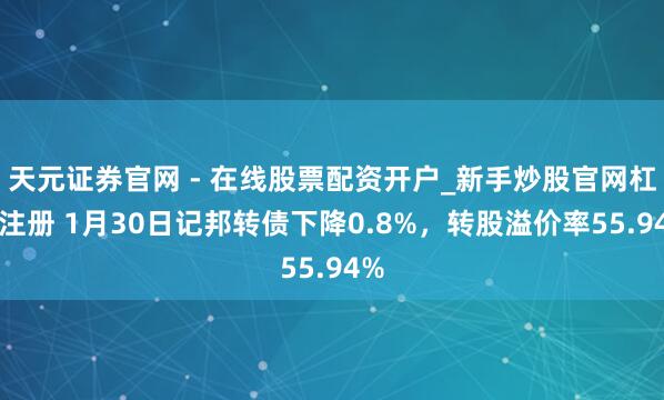 天元证券官网 - 在线股票配资开户_新手炒股官网杠杆注册 1月30日记邦转债下降0.8%，转股溢价率55.94%